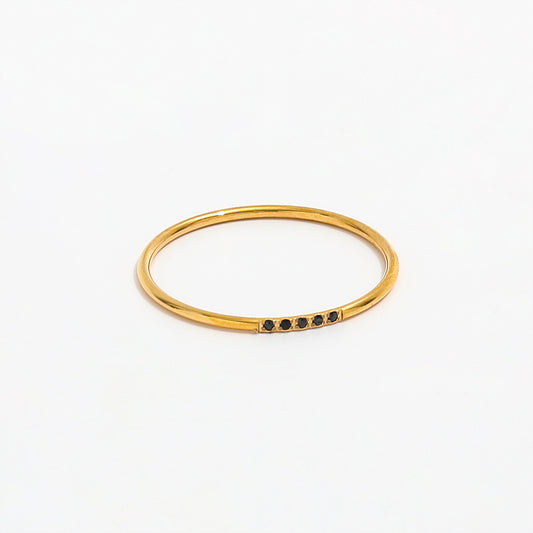 Black Stone Eternity Band Ring