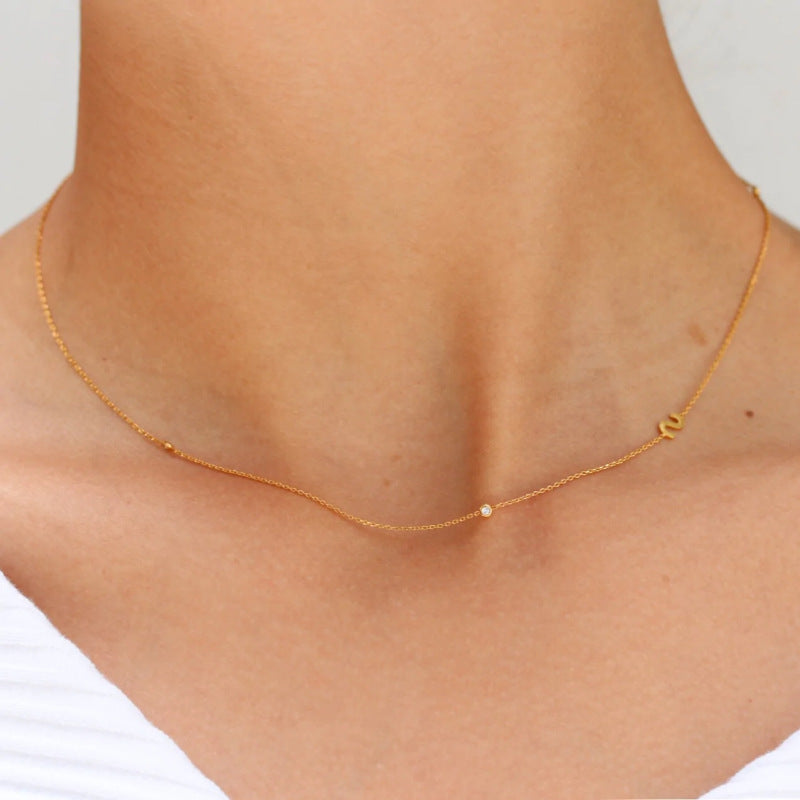 18k Gold Plated Alphabet Dainty Necklace
