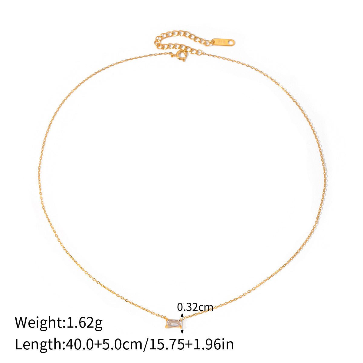Golden Prism Baguette Necklace