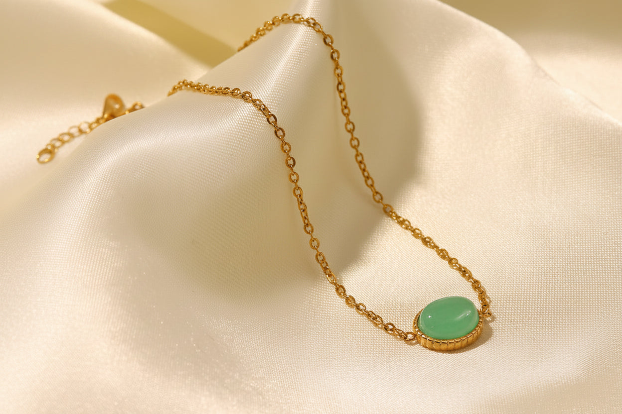Oval Jade Bezel Bracelet