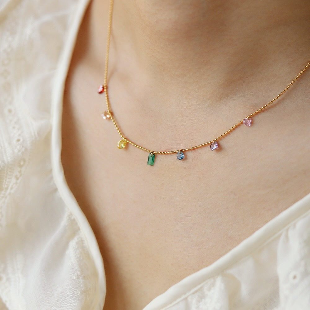 Rainbow Gemstone Necklace