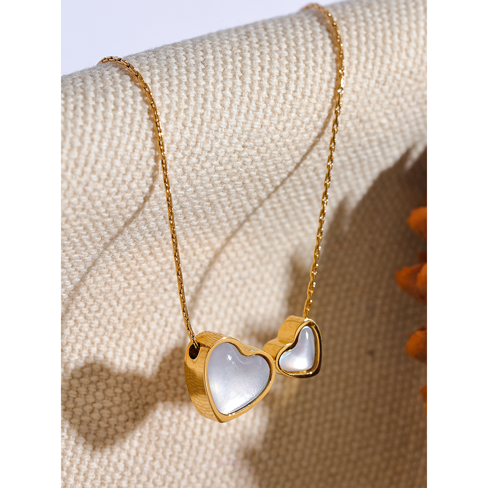 Double Heart Pendant Necklace