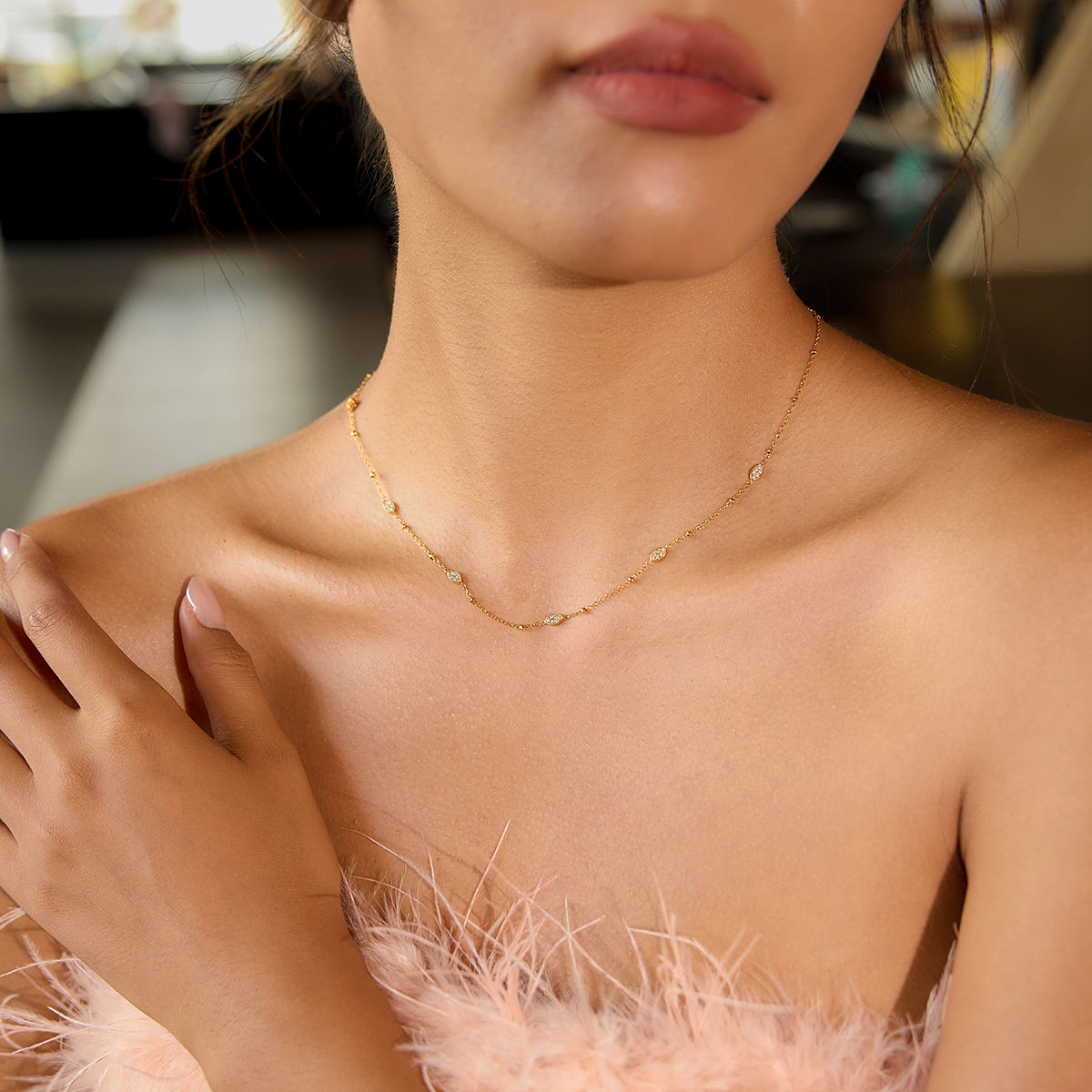 Lumina Oval Rhinestone Necklace