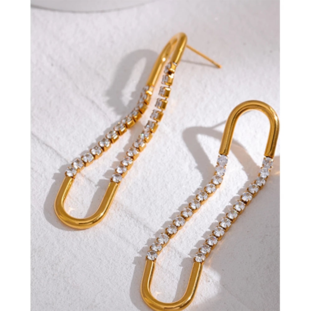 Aurum Edge Drop Earrings