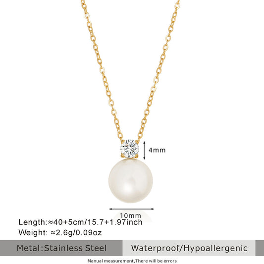 Demi Pearl & Crystal Pendant Chain