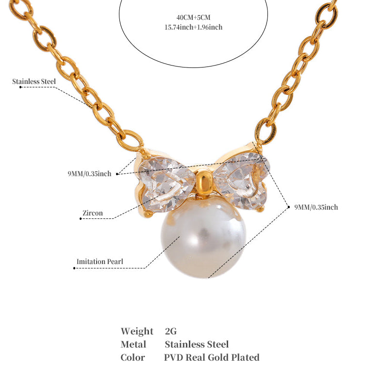 Butterfly Pearl Drop Necklace