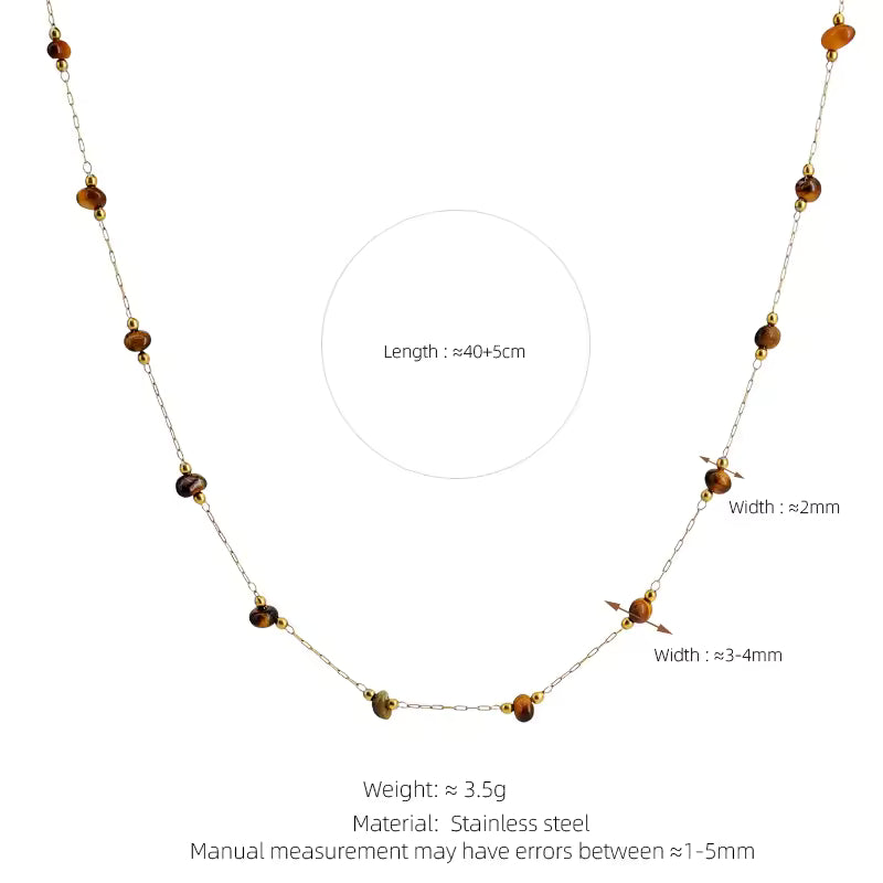 18K Gold Plated Natural Stone Necklace