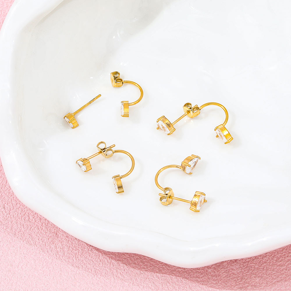 Teardrop Crystal Ear Jacket Earrings