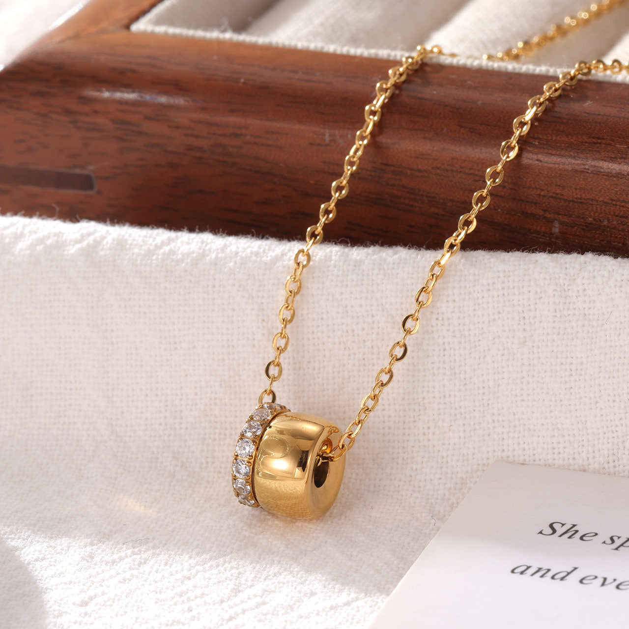 Double Disc Crystal Necklace