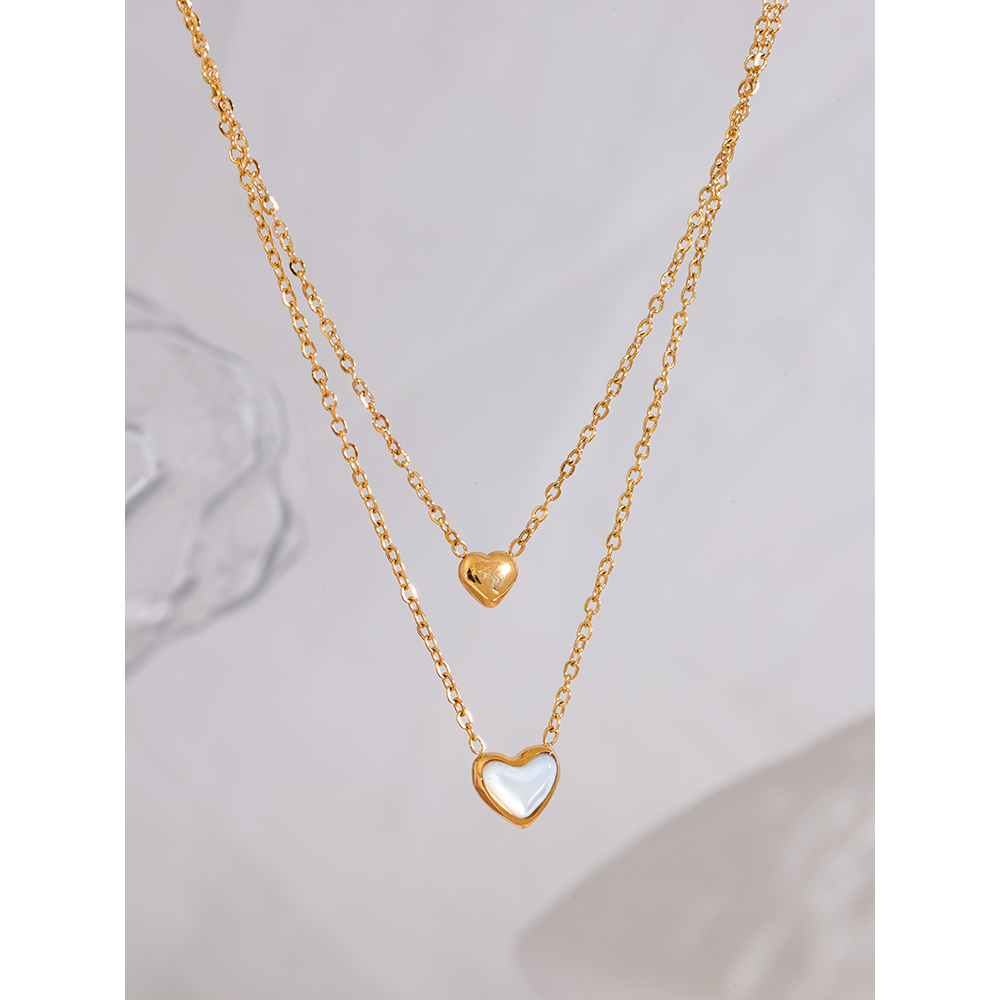 Twin Hearts Layered Necklace