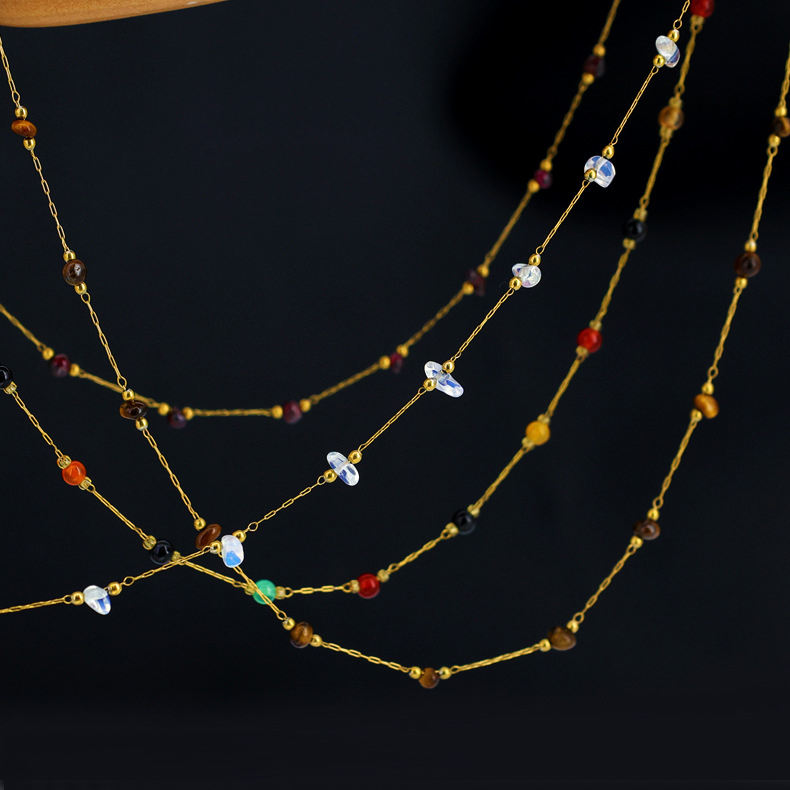 18K Gold Plated Natural Stone Necklace