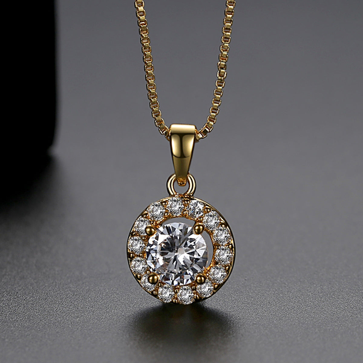 18k Gold Plated Charm Rhinestone Pendant Set