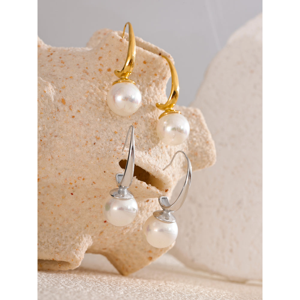 Classic Pearl Drop Hoops