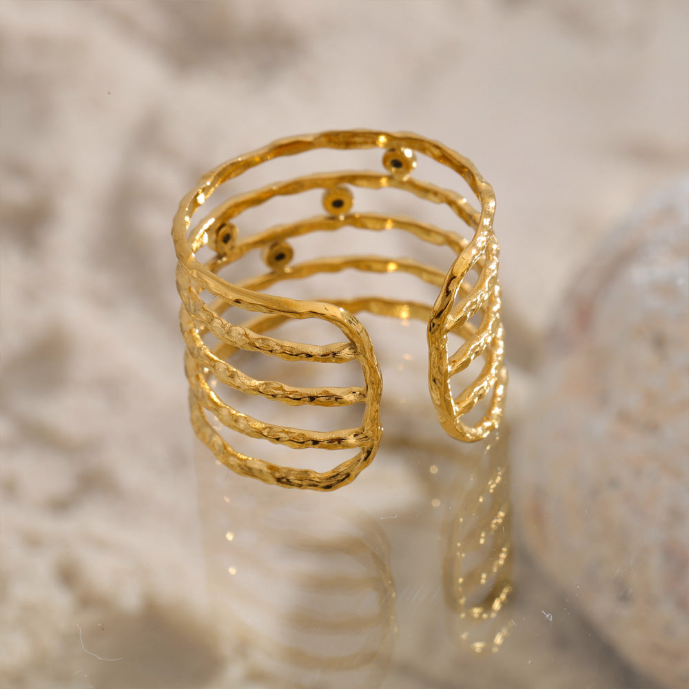 Multi-Row Crystal Cuff Ring