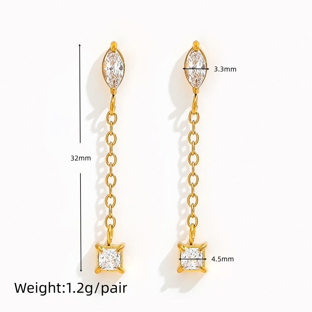 Eye & Square Drop Earrings