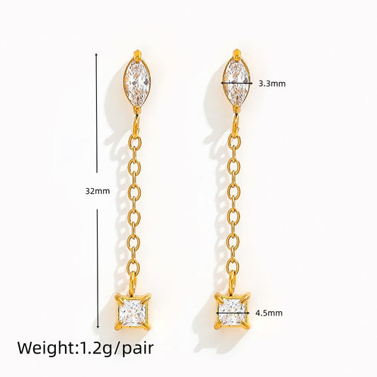 Eye & Square Drop Earrings