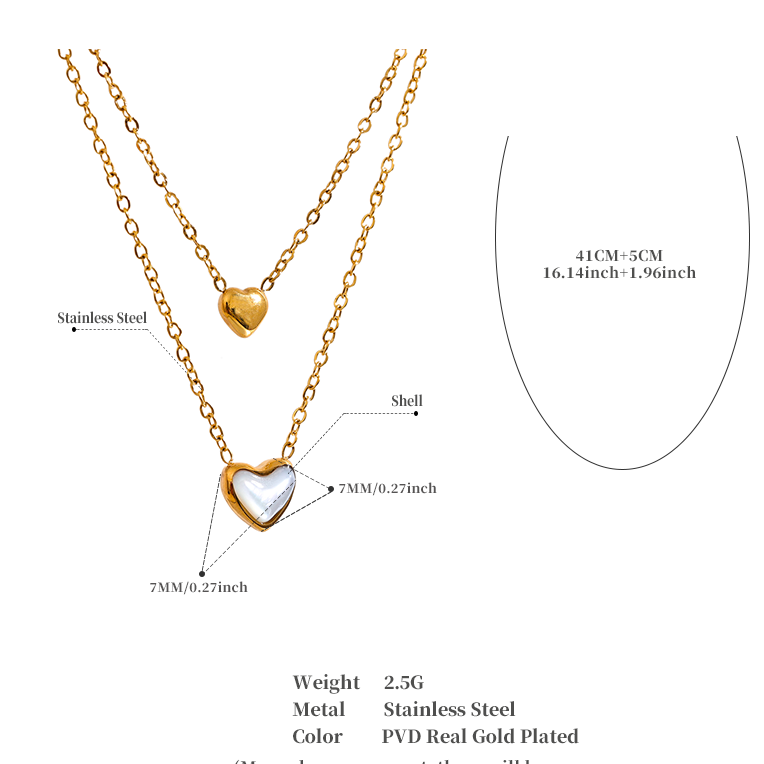 Twin Hearts Layered Necklace
