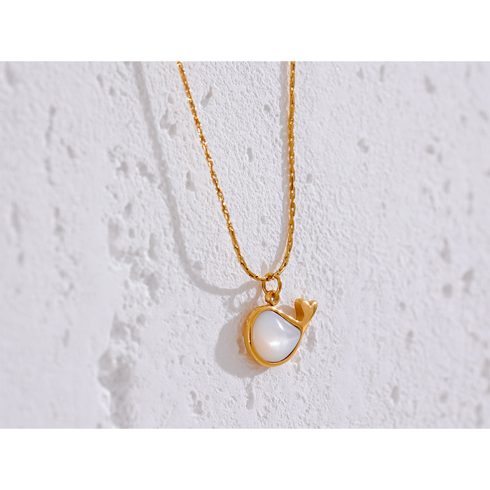 Pearl Whale Charm Necklace