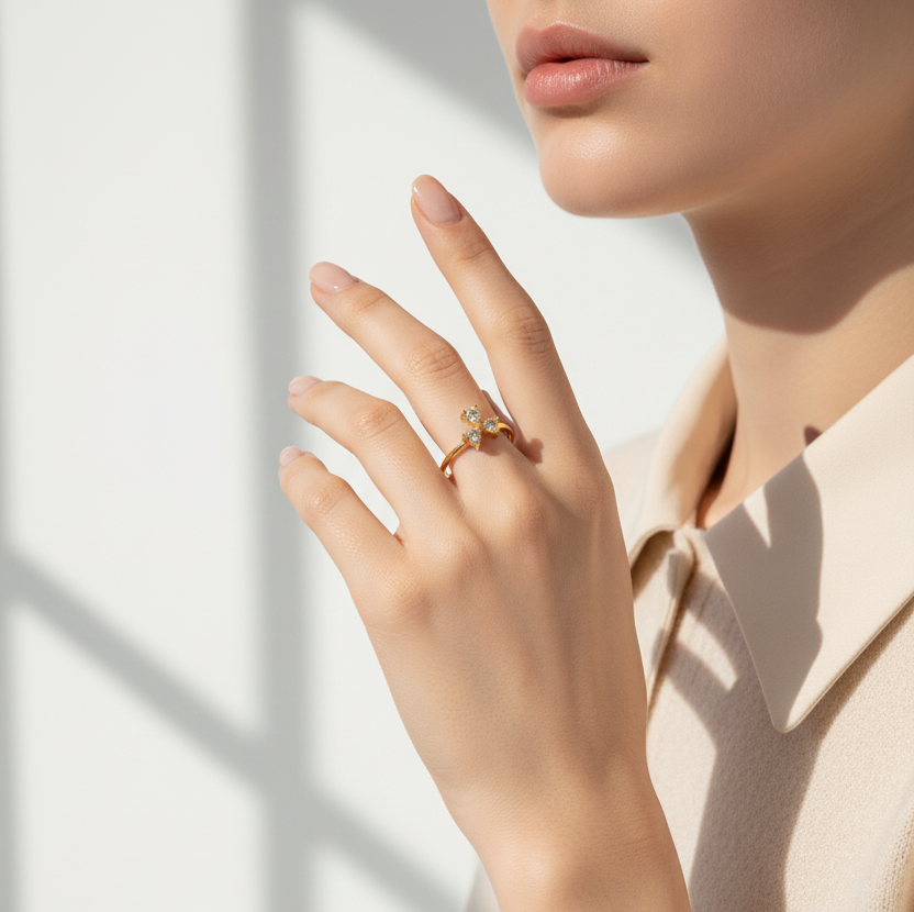 Tri-Crystal Constellation Ring