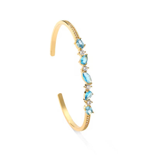 18k Gold Plated Adjustable Bangle Bracelet.