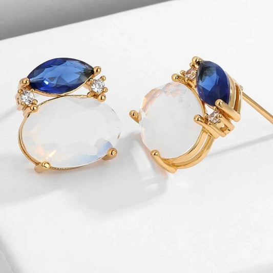 18k Gold Plated Multi Color Designer Ear Studs