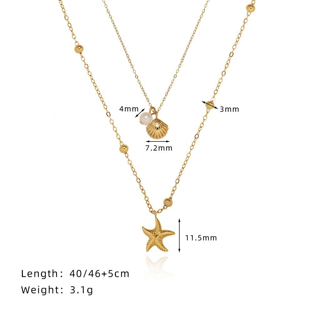 Shell & Starfish Layered Necklace