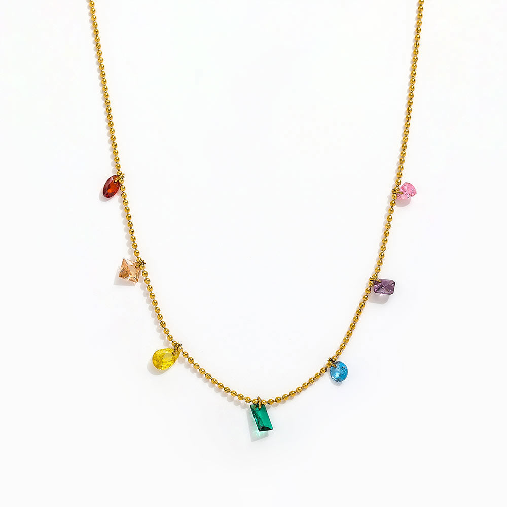 Rainbow Gemstone Necklace
