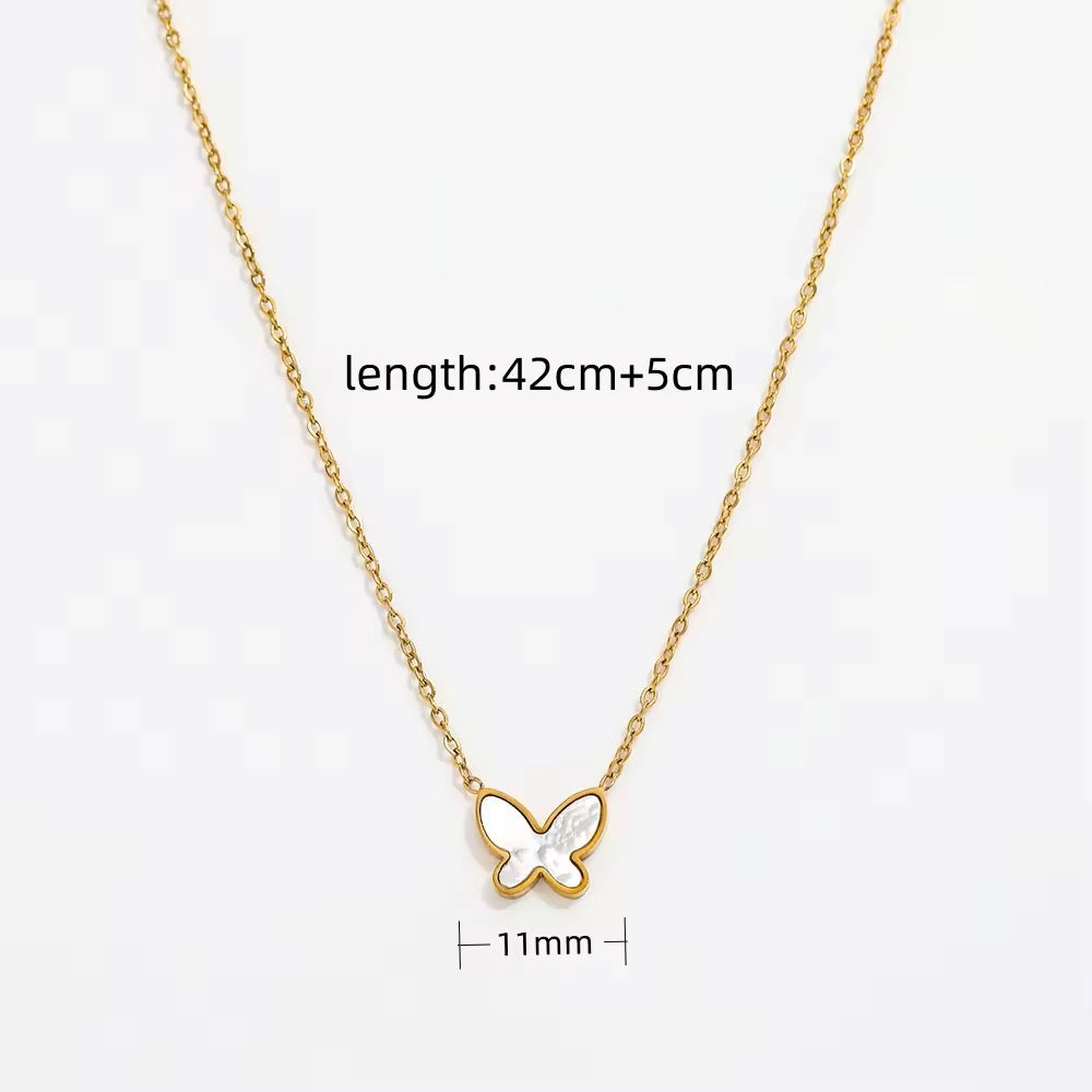 18k Gold Plated Jewelry Shell Butterfly Pendant Necklace
