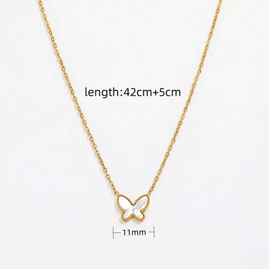 18k Gold Plated Jewelry Shell Butterfly Pendant Necklace