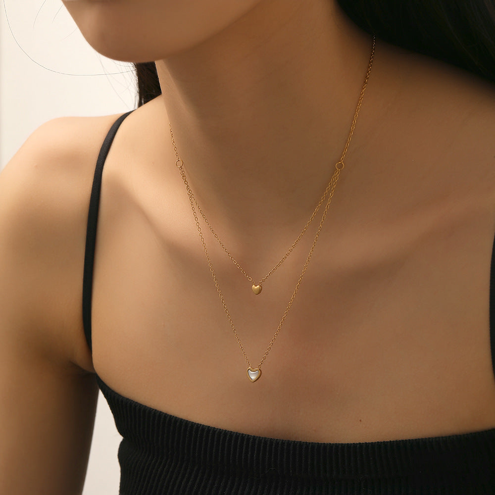 Twin Hearts Layered Necklace