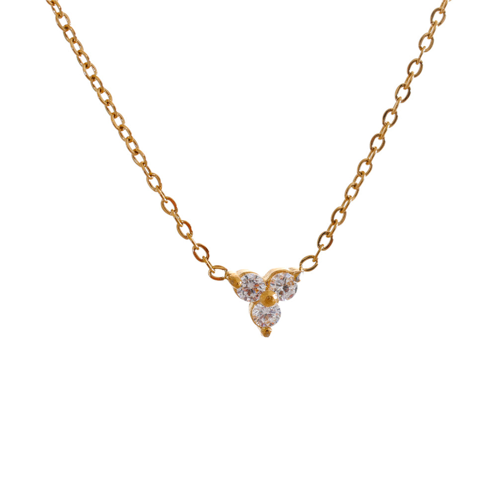 Trinity Crystal Petal Necklace