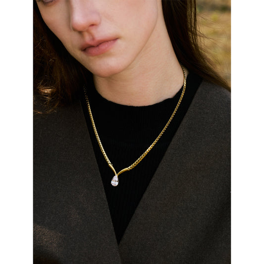 Teardrop Cuban Chain Necklace