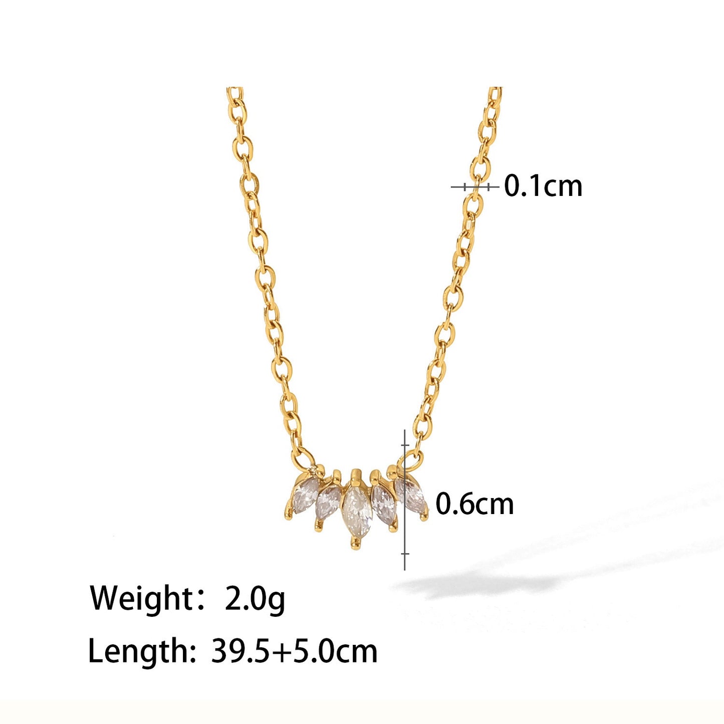 Marquise Petal Cluster Necklace