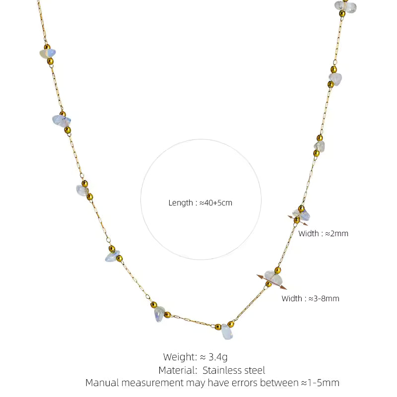18K Gold Plated Natural Stone Necklace