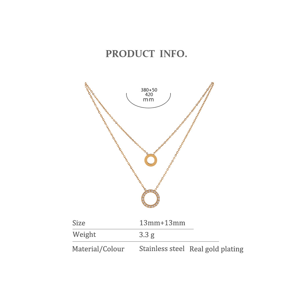 Double Halo Chain Necklace