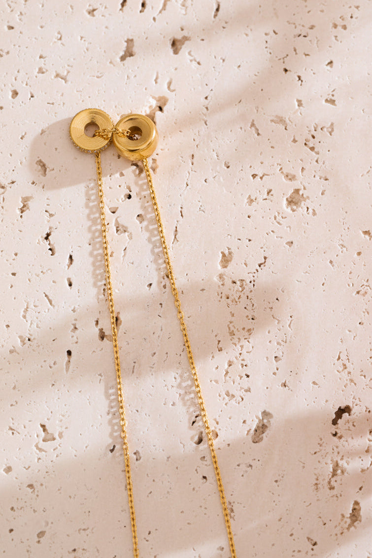 Double Disc Crystal Necklace