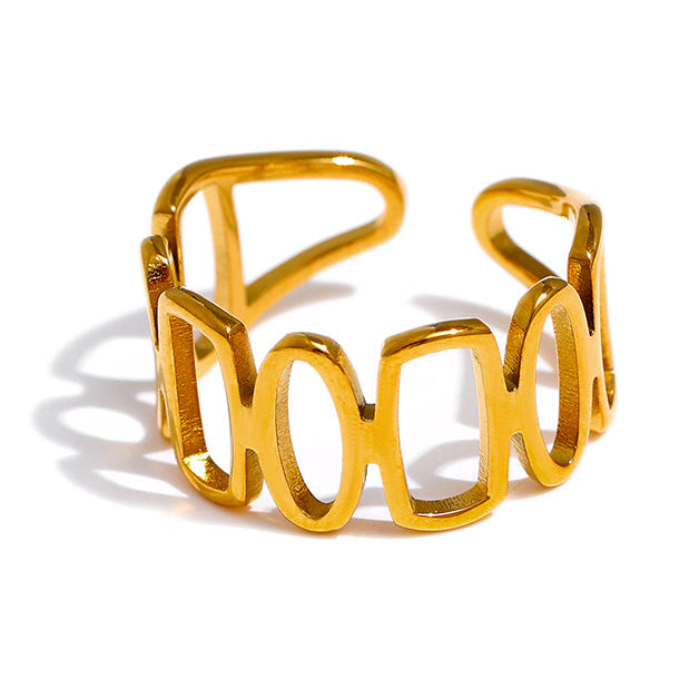 Gold Link Statement Ring