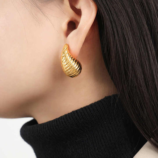 18K PVD Gold Plated Chunky Large Ball Hollow Earring