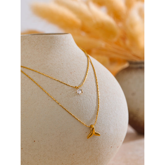 Mermaid Crystal Layered Necklace