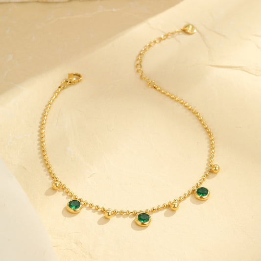 Floating Emerald Crystal Bracelet