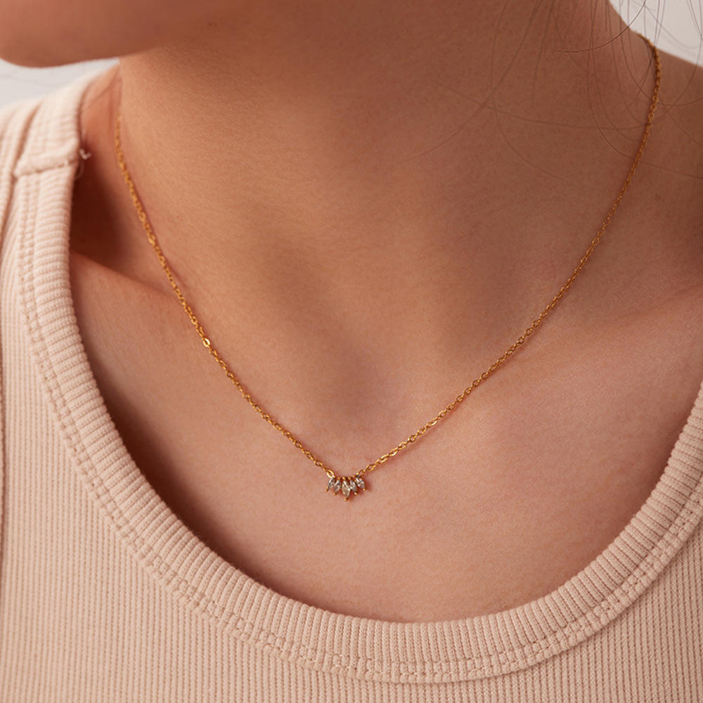 Marquise Petal Cluster Necklace
