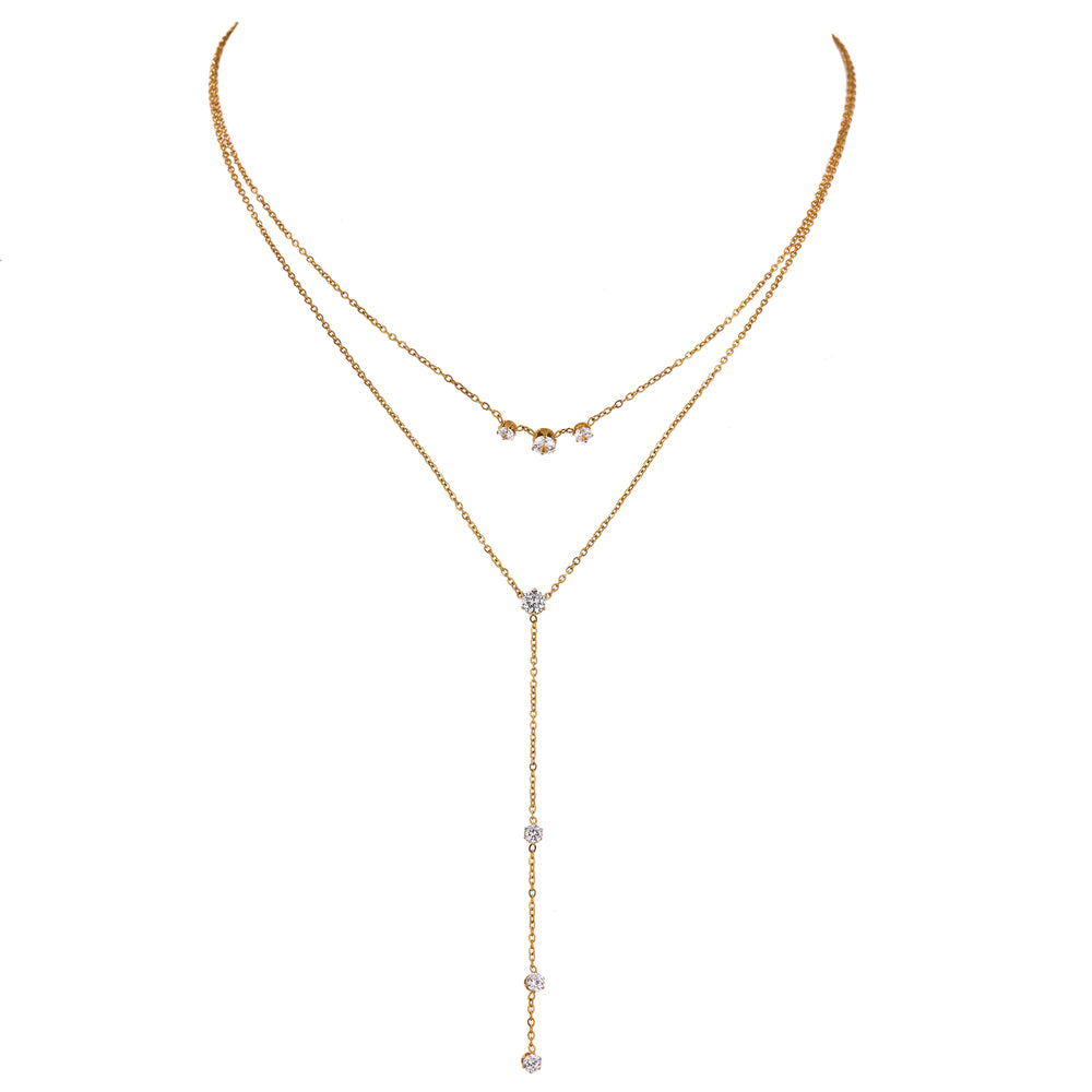 Crystal Drop Lariat Necklace