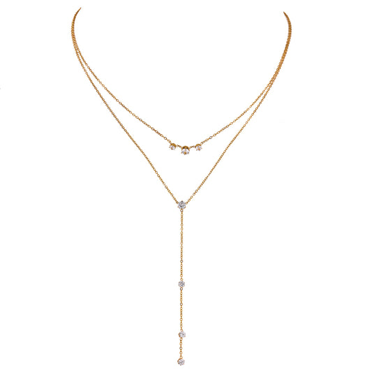 Crystal Drop Lariat Necklace