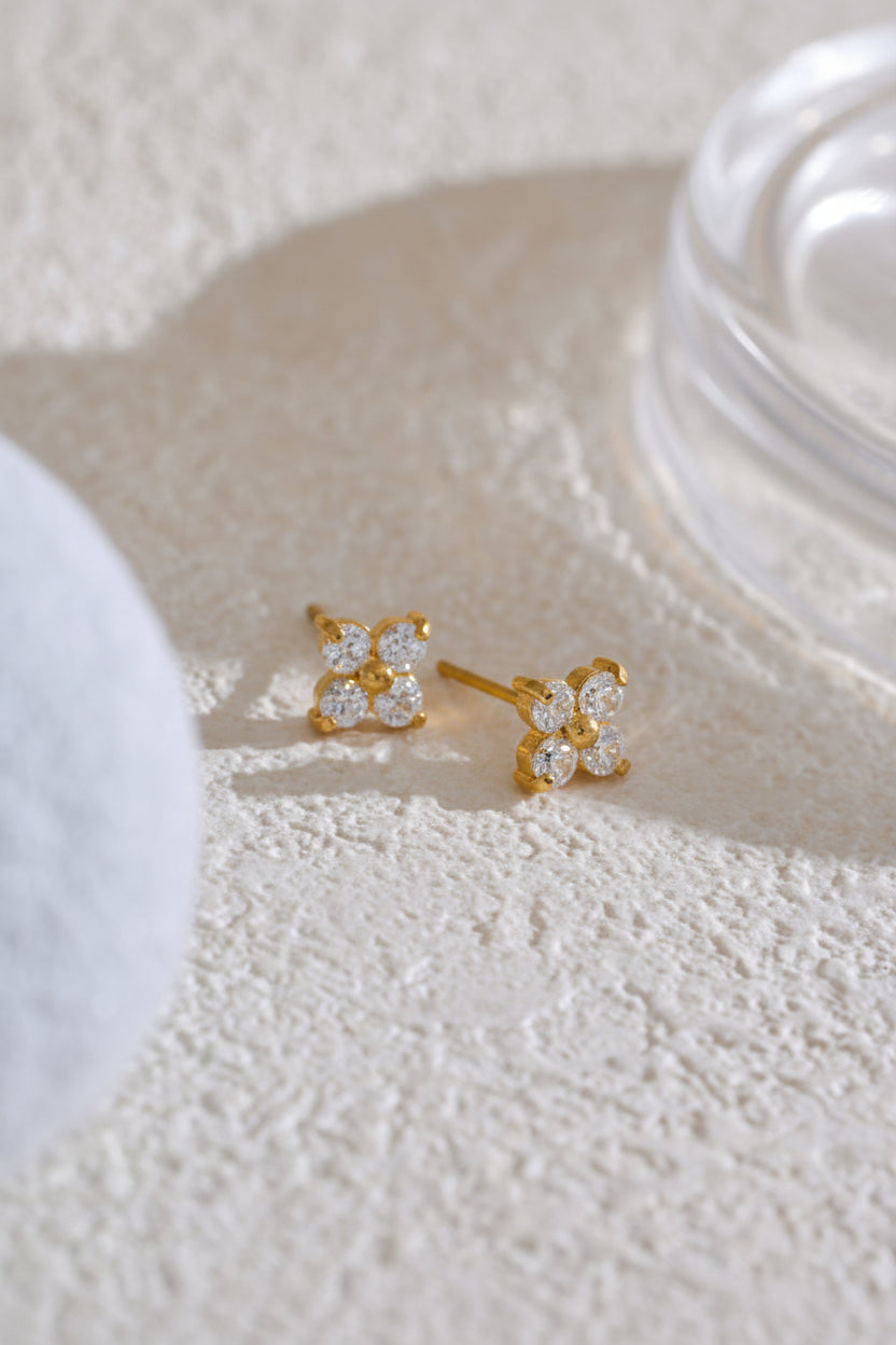 Quadra Petal Crystal Studs