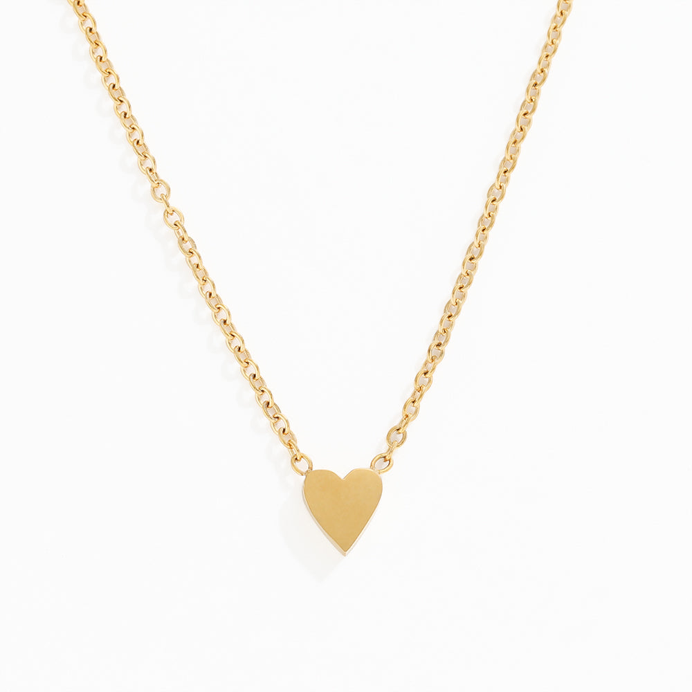 18K Gold Plated Tiny Love Heart Pendant Necklace