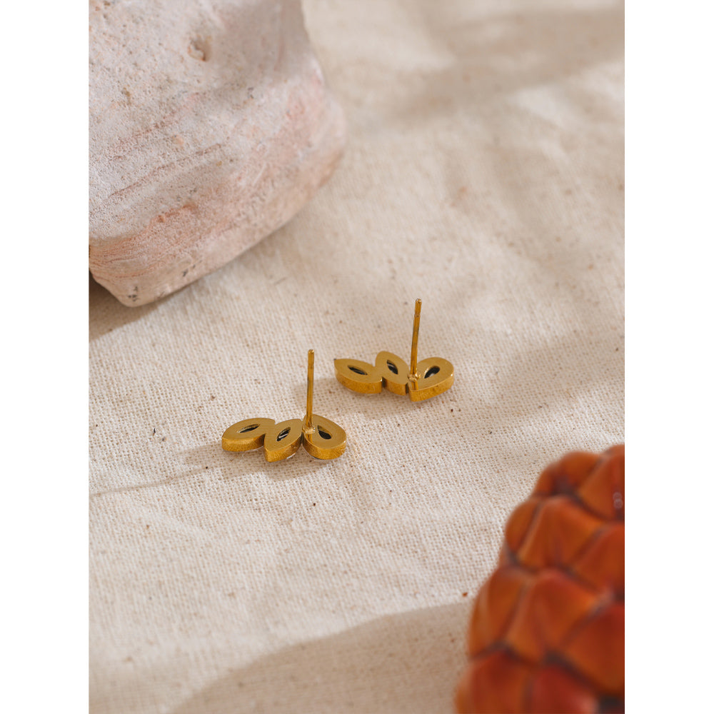 Trio Crystal Bezel Studs