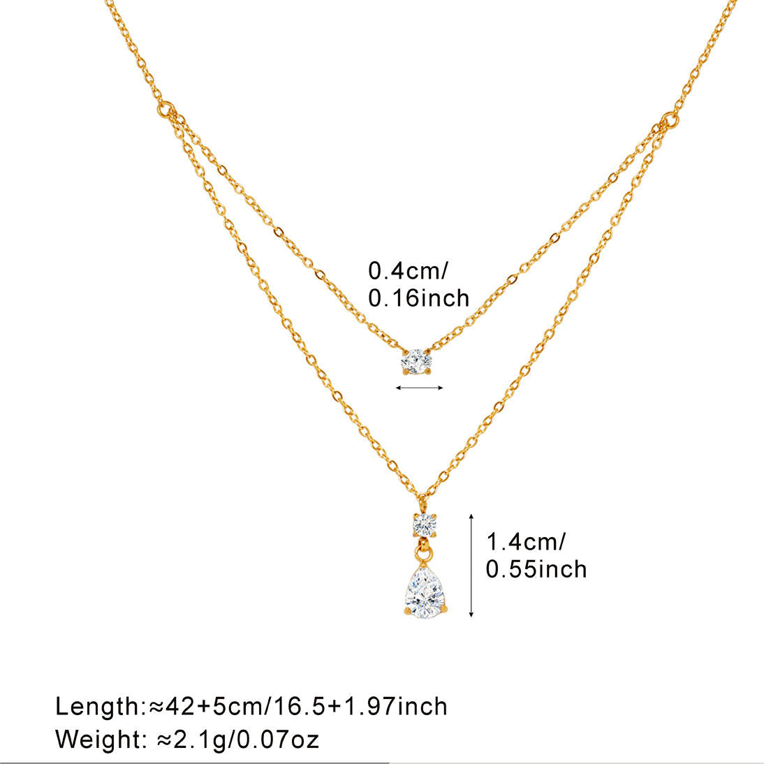 Cascade Double Layer CZ Necklace