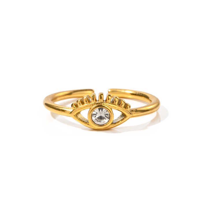18k Gold Plated Devil's Eye Cubic Zirconia Ring