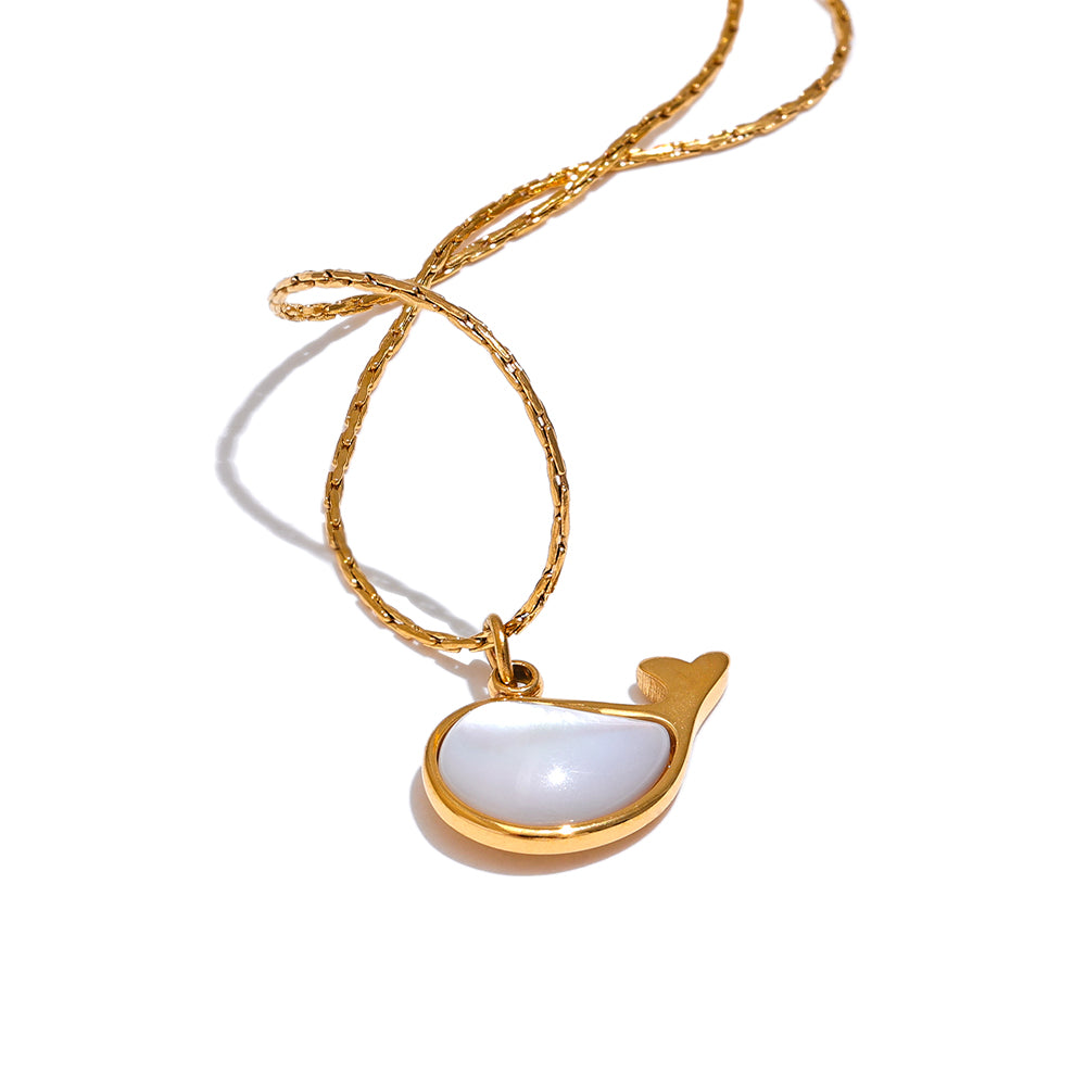 Pearl Whale Charm Necklace