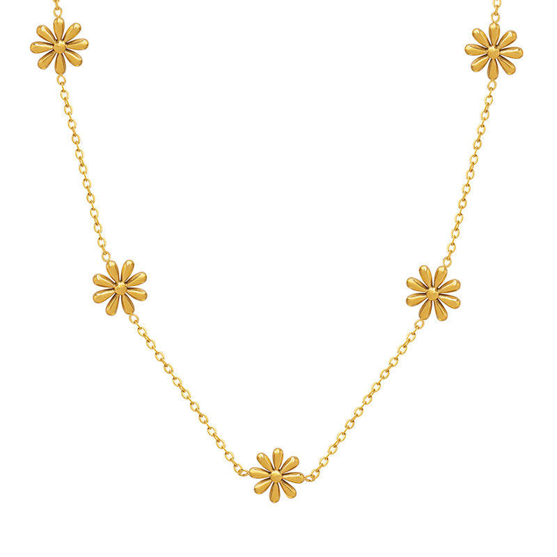 18K Gold Plated Daisy Sunflower Pendant